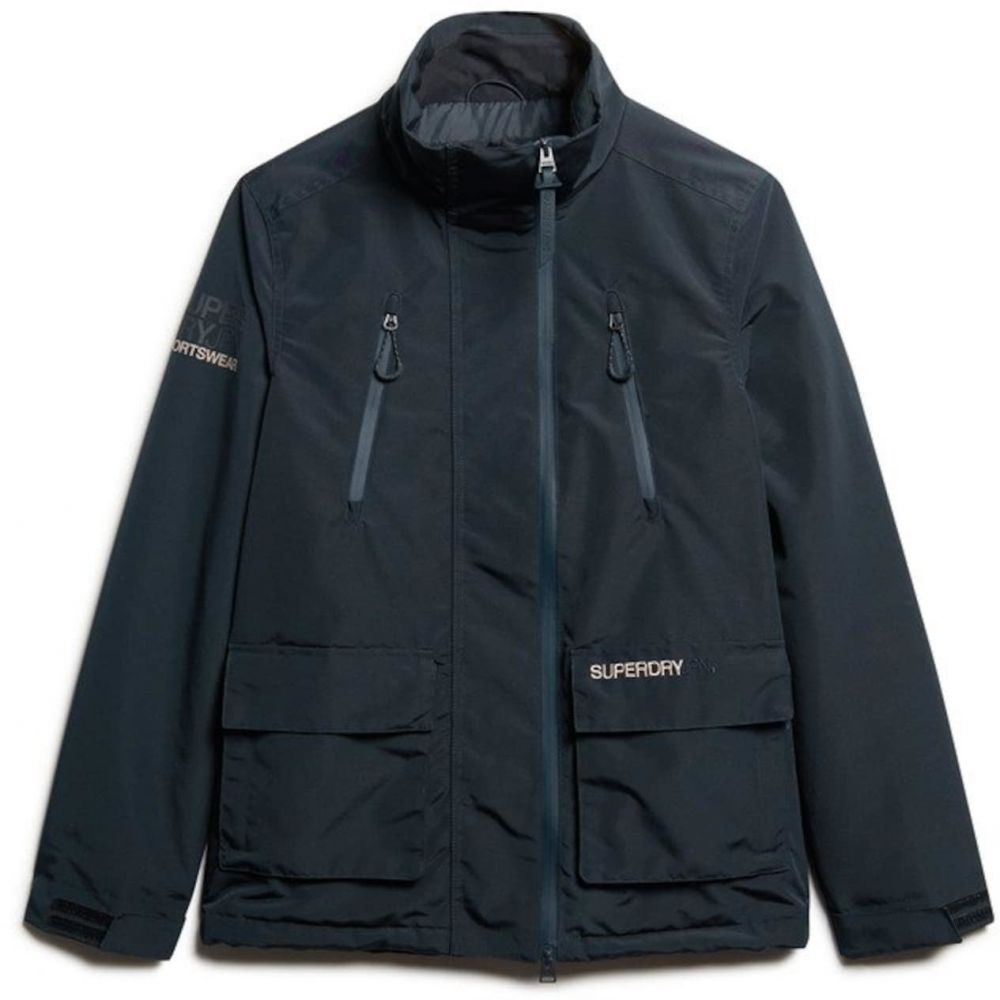 Superdry Prechodná bunda  béžová / námornícka modrá