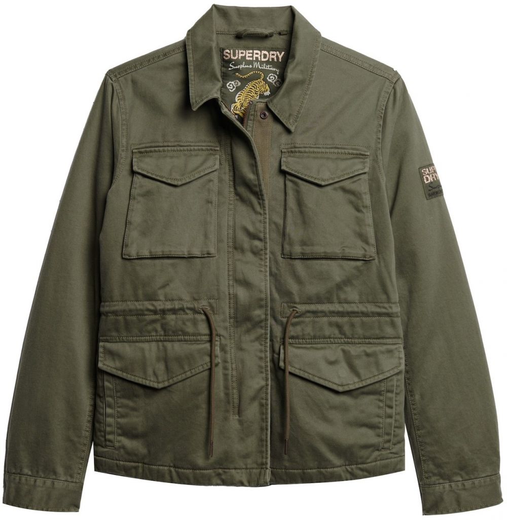Superdry Prechodná bunda 'M65'  zlatá / olivová / čierna