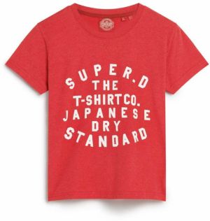 Superdry Tričko  jasne červená / biela