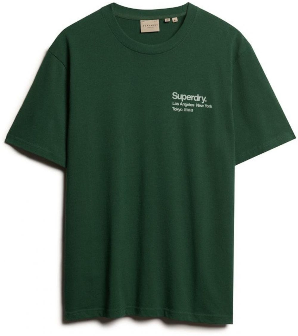 Superdry Tričko  zelená / šedobiela