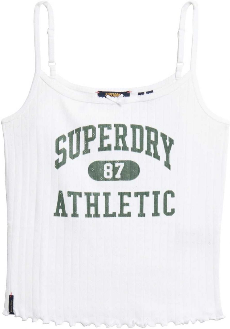 Superdry Top  zelená / biela ako vlna