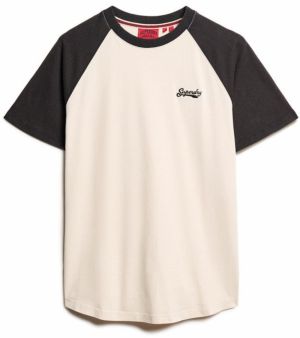 Superdry Tričko 'ESSENTIAL'  béžová / námornícka modrá