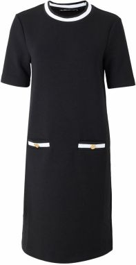 Karl Lagerfeld Šaty 'Essential'  čierna / biela