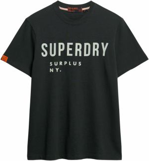 Superdry Tričko 'Surplus'  pastelovo zelená / čierna