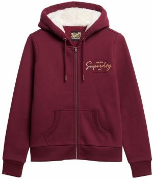 Superdry Tepláková bunda 'Luxe'  oranžová / bordová