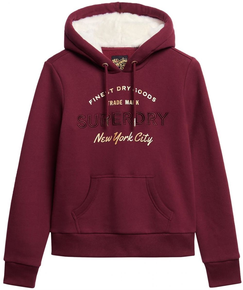 Superdry Mikina  zlatá / burgundská