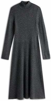 TOMMY HILFIGER Pletené šaty  tmavosivá