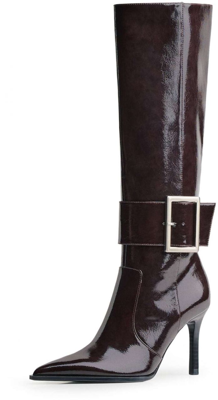 Bershka Čižmy  tmavohnedá