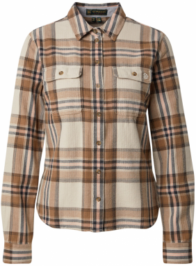 Superdry Blúzka  piesková / tmavobéžová / čierna