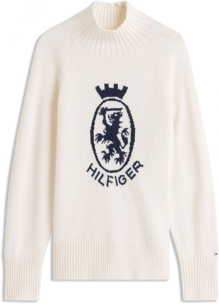 TOMMY HILFIGER Sveter  čierna / biela ako vlna