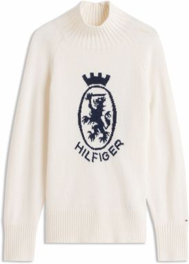 TOMMY HILFIGER Sveter  čierna / biela ako vlna