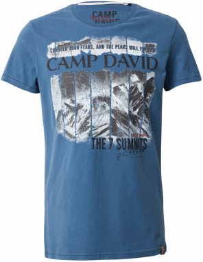 CAMP DAVID Tričko  zafírová / čierna / biela