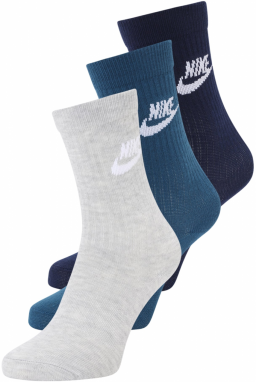 Nike Sportswear Ponožky 'Everyday Essential'  tmavomodrá / enciánová / sivá melírovaná / biela