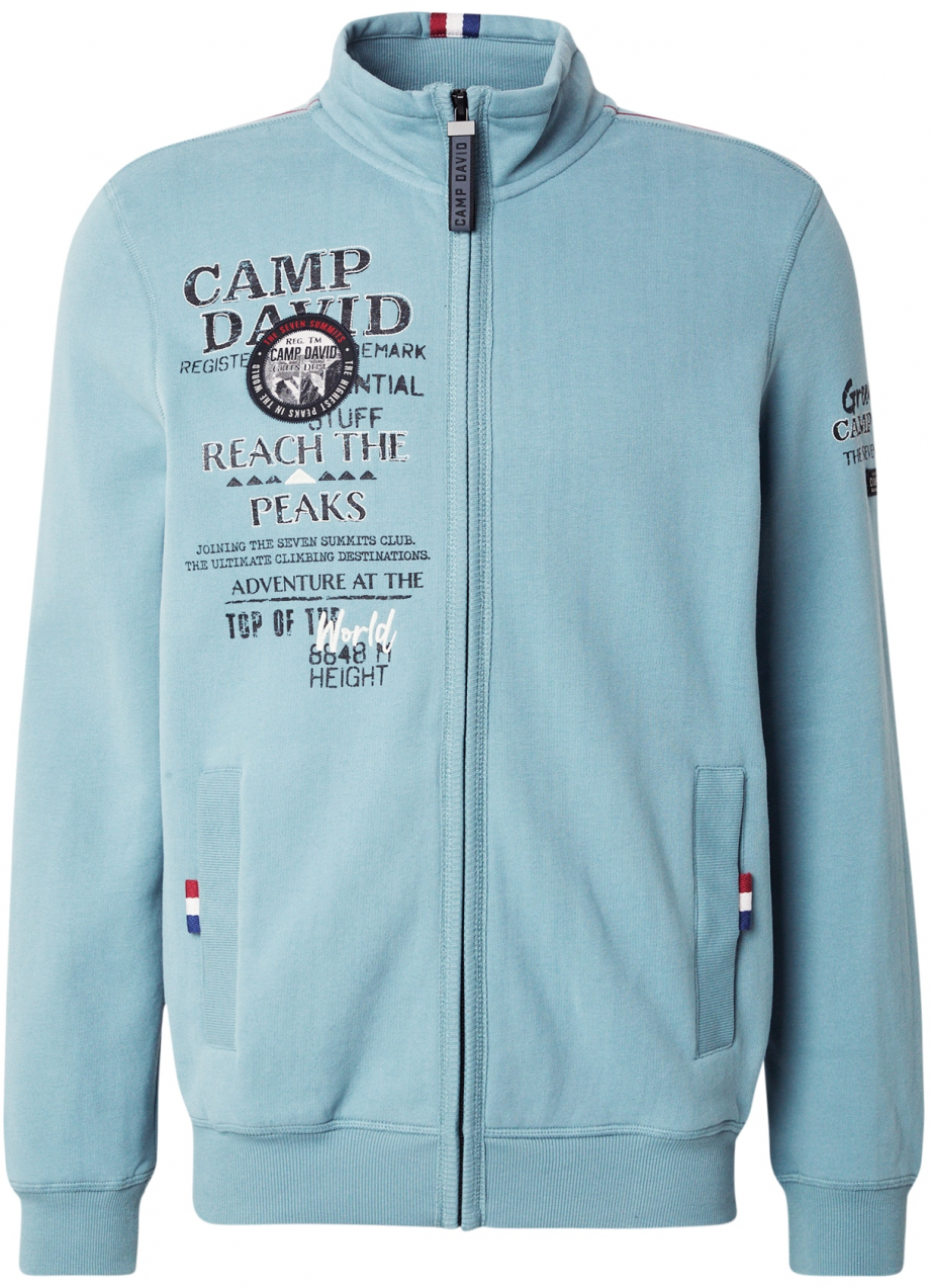 CAMP DAVID Tepláková bunda  svetlomodrá / tmavomodrá / krvavo červená / biela