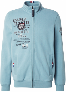 CAMP DAVID Tepláková bunda  svetlomodrá / tmavomodrá / krvavo červená / biela
