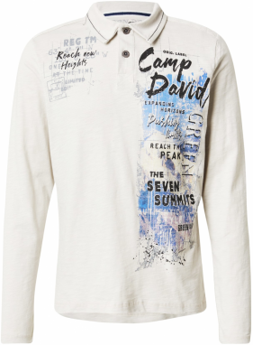 CAMP DAVID Tričko  azúrová / sivobéžová / čierna