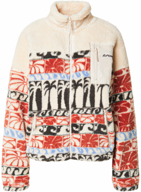 RIP CURL Funkčná flisová bunda 'OCEANIC'  piesková / svetlomodrá / ohnivo červená / čierna