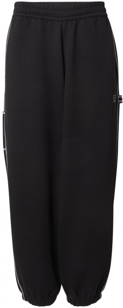 EA7 Emporio Armani Športové nohavice  čierna / šedobiela