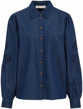 WE Fashion Blúzka  modrá denim / tmavomodrá