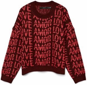 VERO MODA Sveter 'VMLove'  červená / bordová