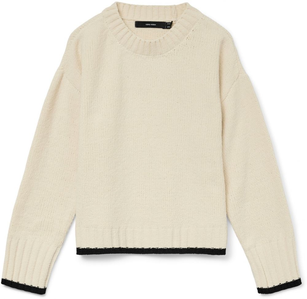 VERO MODA Sveter 'VMSHADOW'  krémová / čierna