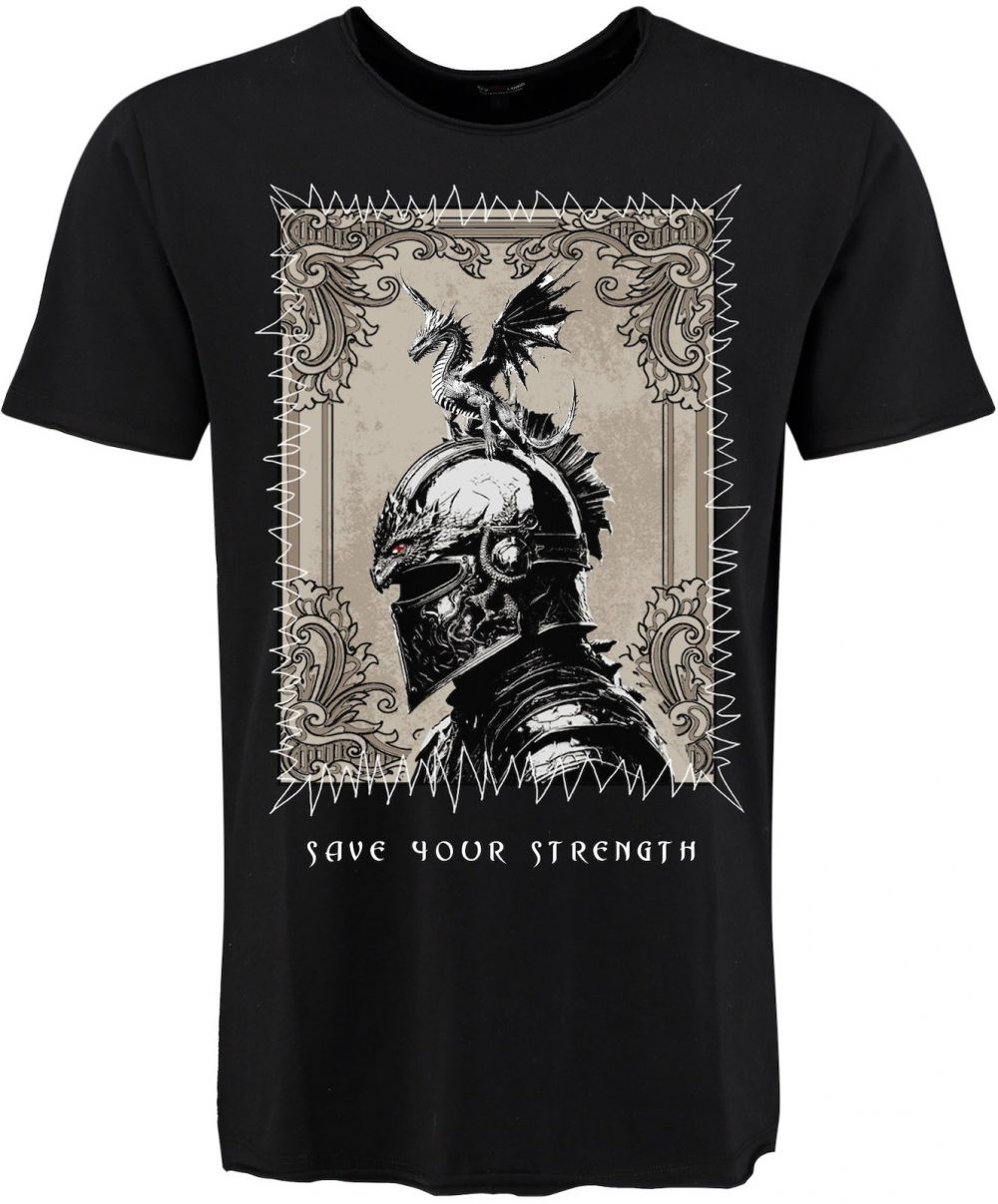 Key Largo Tričko 'Strength'  béžová / čierna / biela