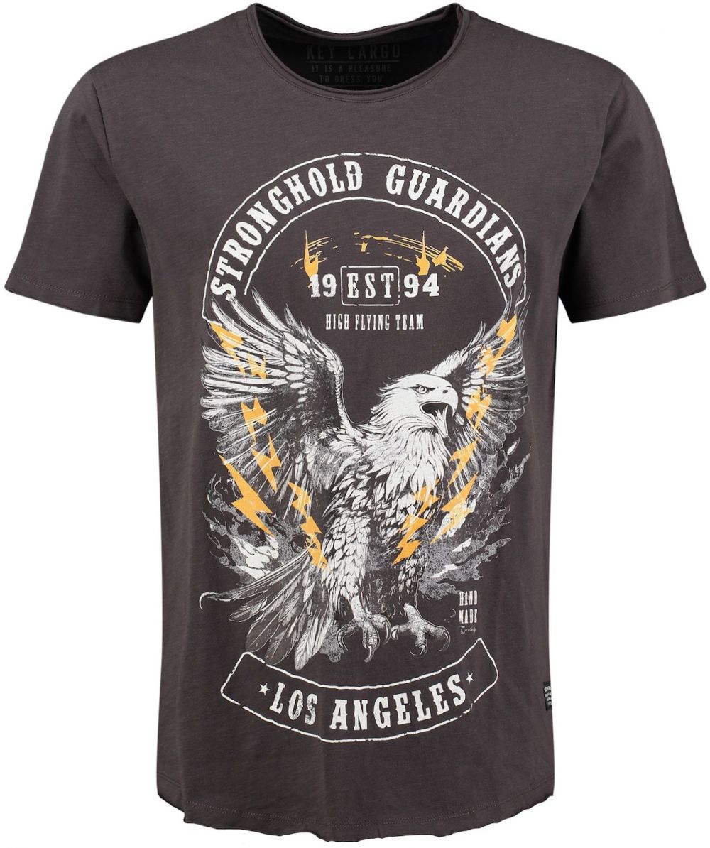 Key Largo Tričko 'Guardian'  zlatá žltá / tmavosivá / biela