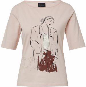 s.Oliver BLACK LABEL Tričko  hnedá / púdrová / čierna