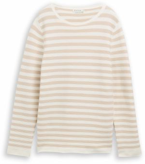 TOM TAILOR Sveter  farba ťavej srsti / svetlobéžová