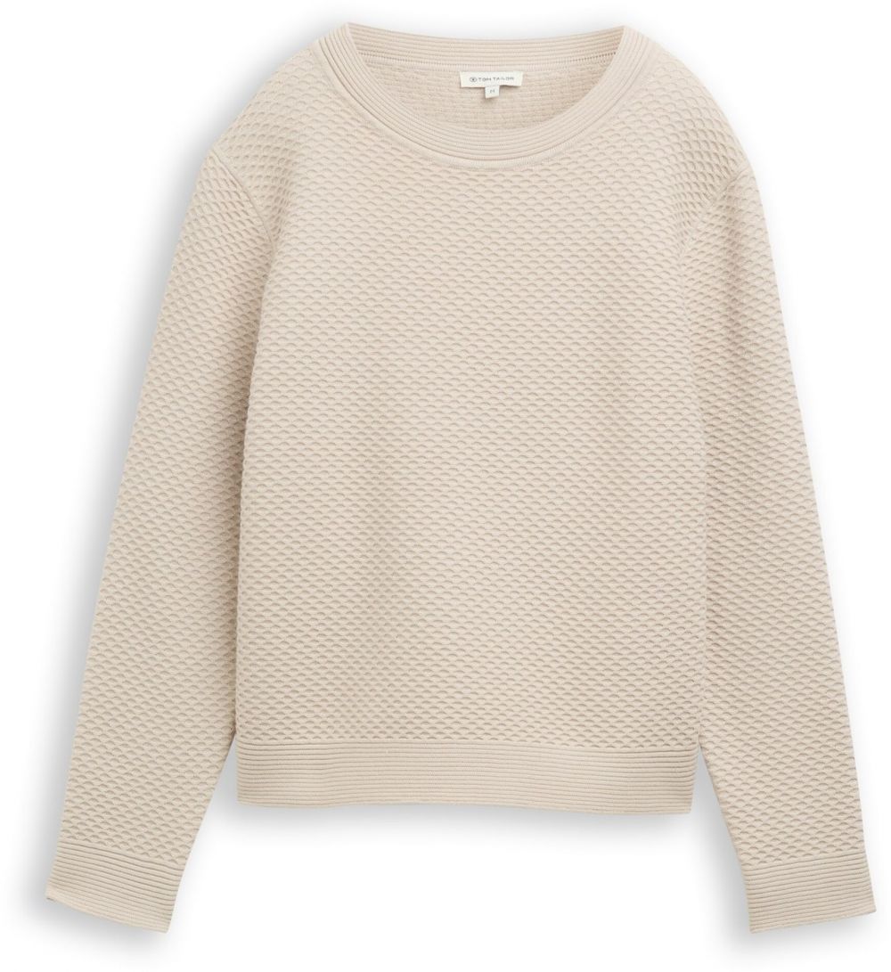 TOM TAILOR Sveter  kapučíno