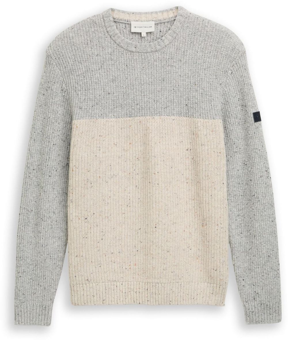 TOM TAILOR Sveter  piesková / sivá / čierna