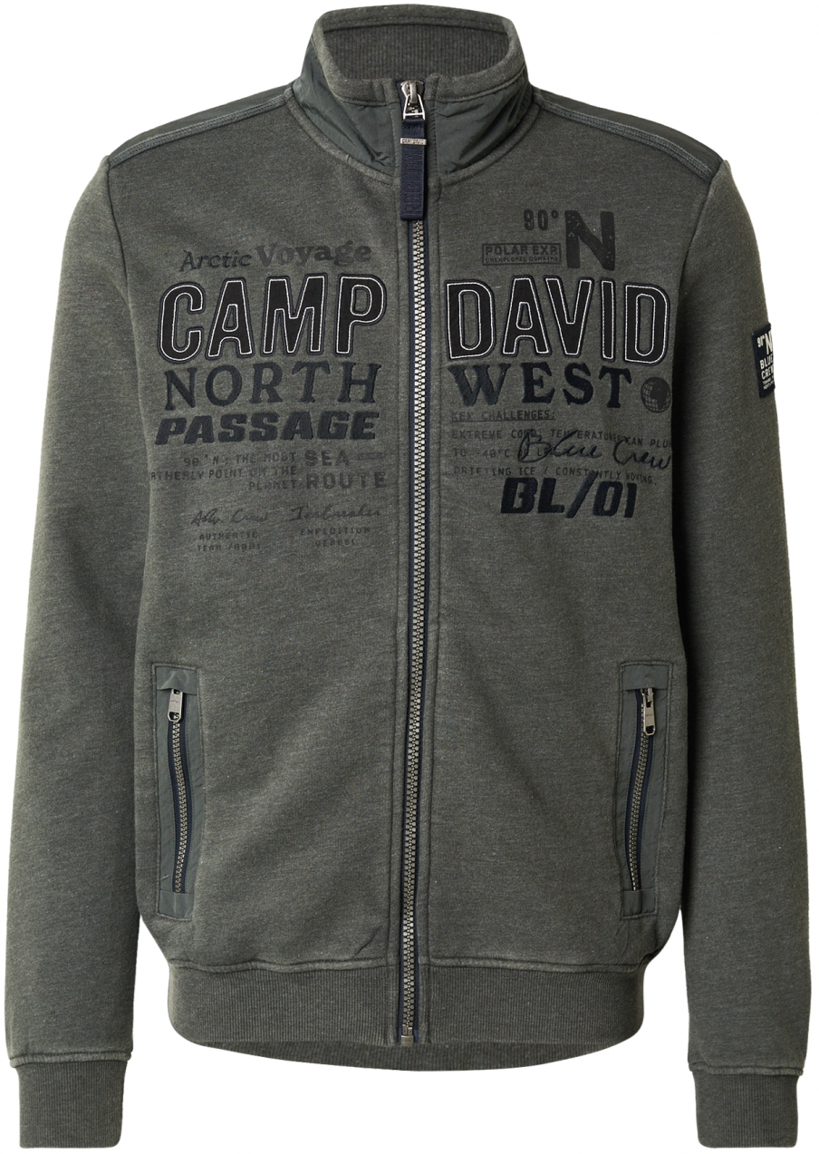 CAMP DAVID Tepláková bunda  tmavosivá / čierna / biela