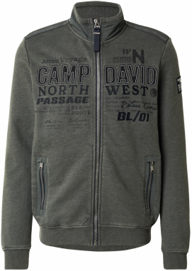 CAMP DAVID Tepláková bunda  tmavosivá / čierna / biela