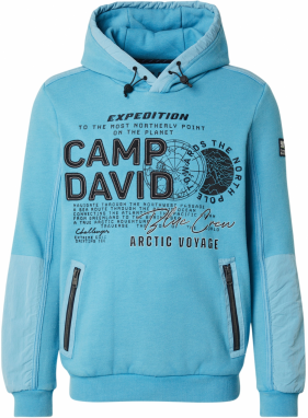 CAMP DAVID Mikina  azúrová / čierna / biela