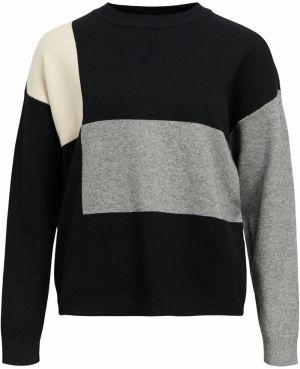OBJECT Sveter 'OBJRay'  krémová / sivá melírovaná / čierna