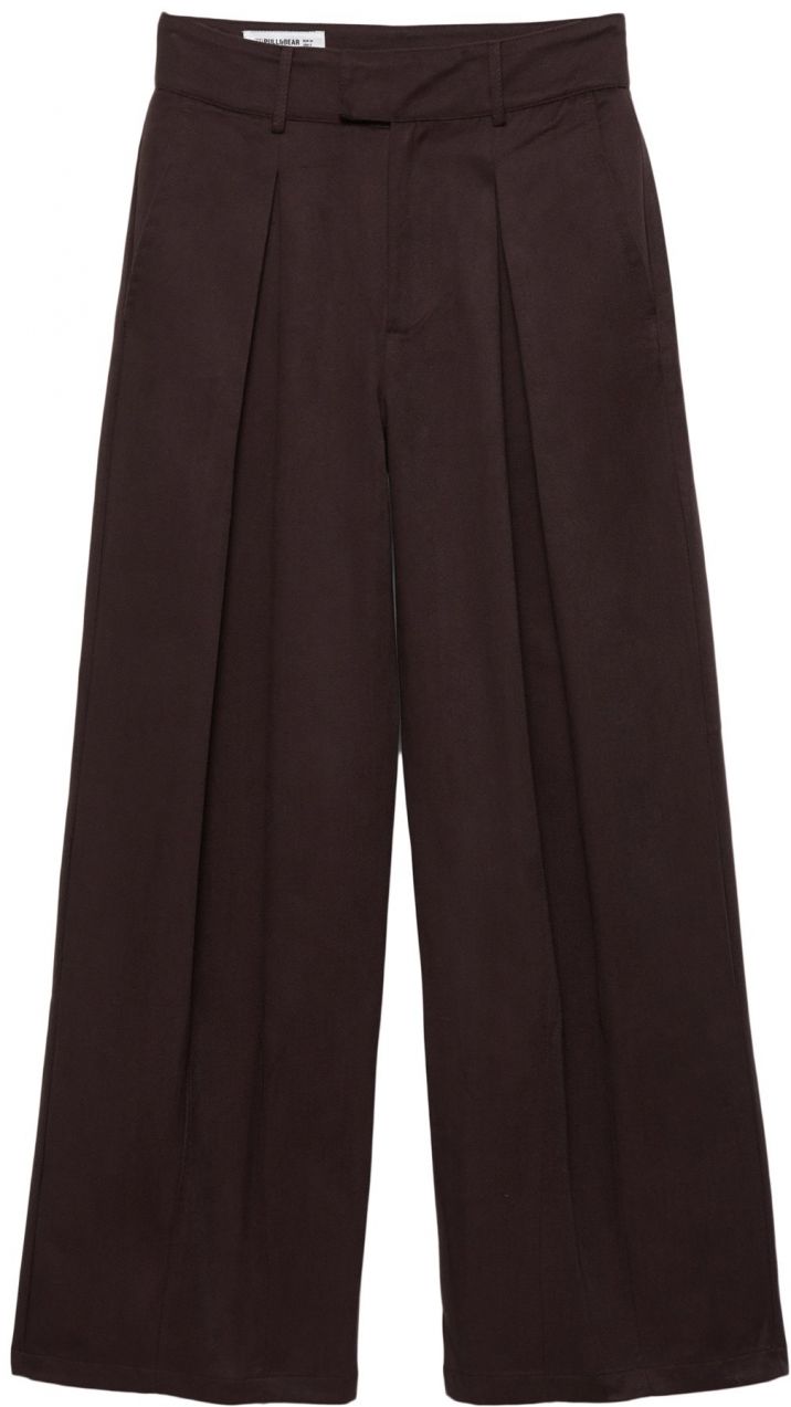 Pull&Bear Plisované nohavice  burgundská