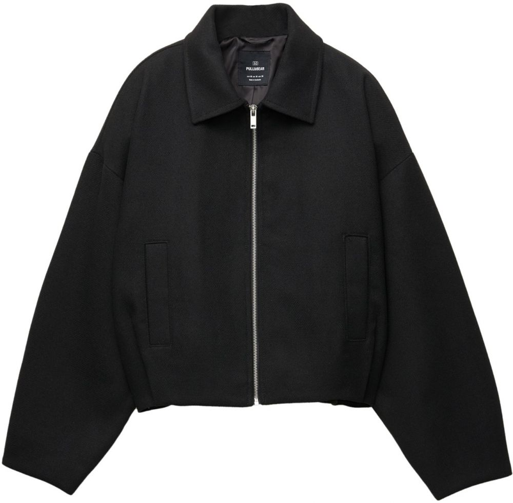 Pull&Bear Prechodná bunda  čierna