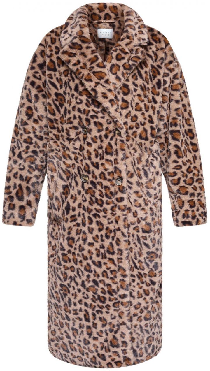 SISTERS POINT Prechodný kabát 'Dafne'  hnedá / mokka / čierna