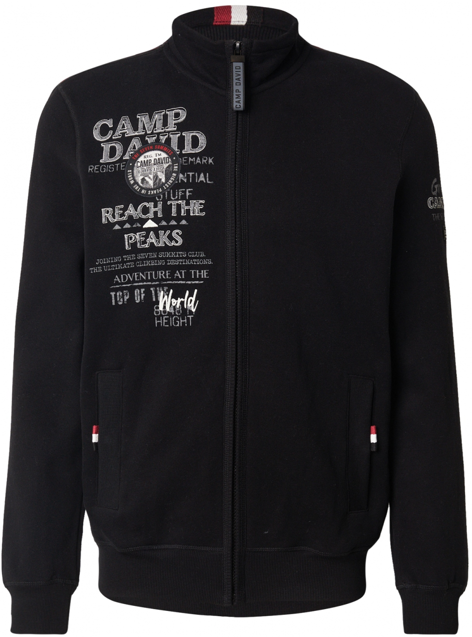CAMP DAVID Tepláková bunda  sivá / čierna