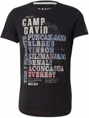 CAMP DAVID Tričko  nebesky modrá / svetlosivá / pastelovo červená / čierna