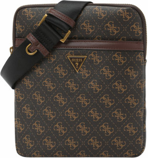 GUESS Taška cez rameno 'MILANO CROSSBODY FLAT'  hnedá / hnedá / tmavohnedá / zlatá