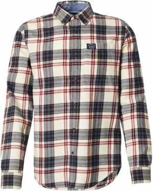 Superdry Košeľa  krémová / tmavomodrá / oranžová / karmínovo červená