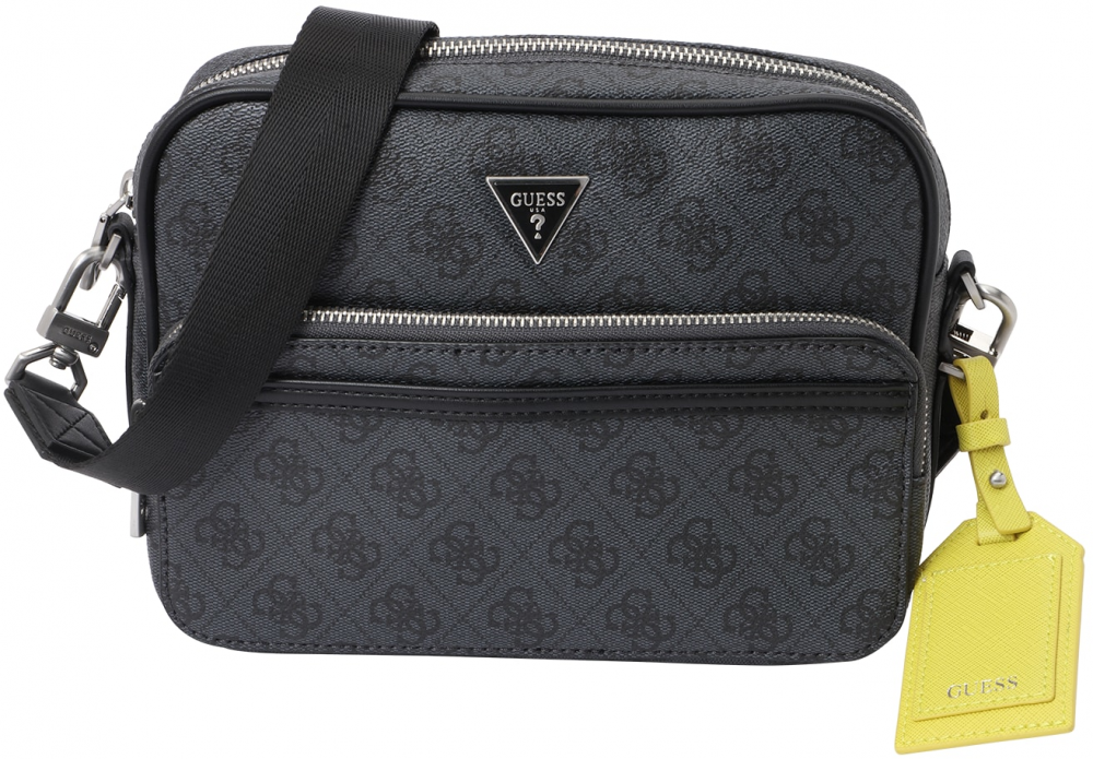 GUESS Taška cez rameno 'MILANO CROSSBODY DOUBLE ZIP'  antracitová / čierna