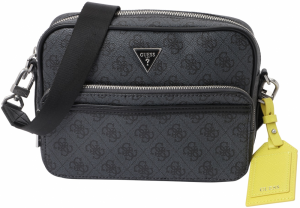 GUESS Taška cez rameno 'MILANO CROSSBODY DOUBLE ZIP'  antracitová / čierna
