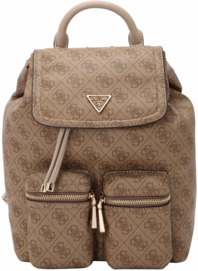 GUESS Batoh 'MANHATTAN II FLAP BACKPACK'  béžová / svetlohnedá