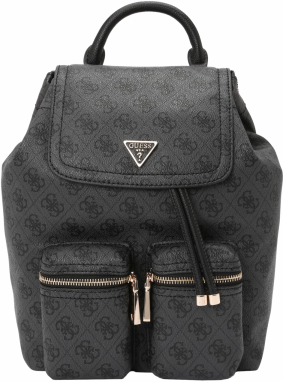 GUESS Batoh 'MANHATTAN II FLAP BACKPACK'  antracitová / čierna