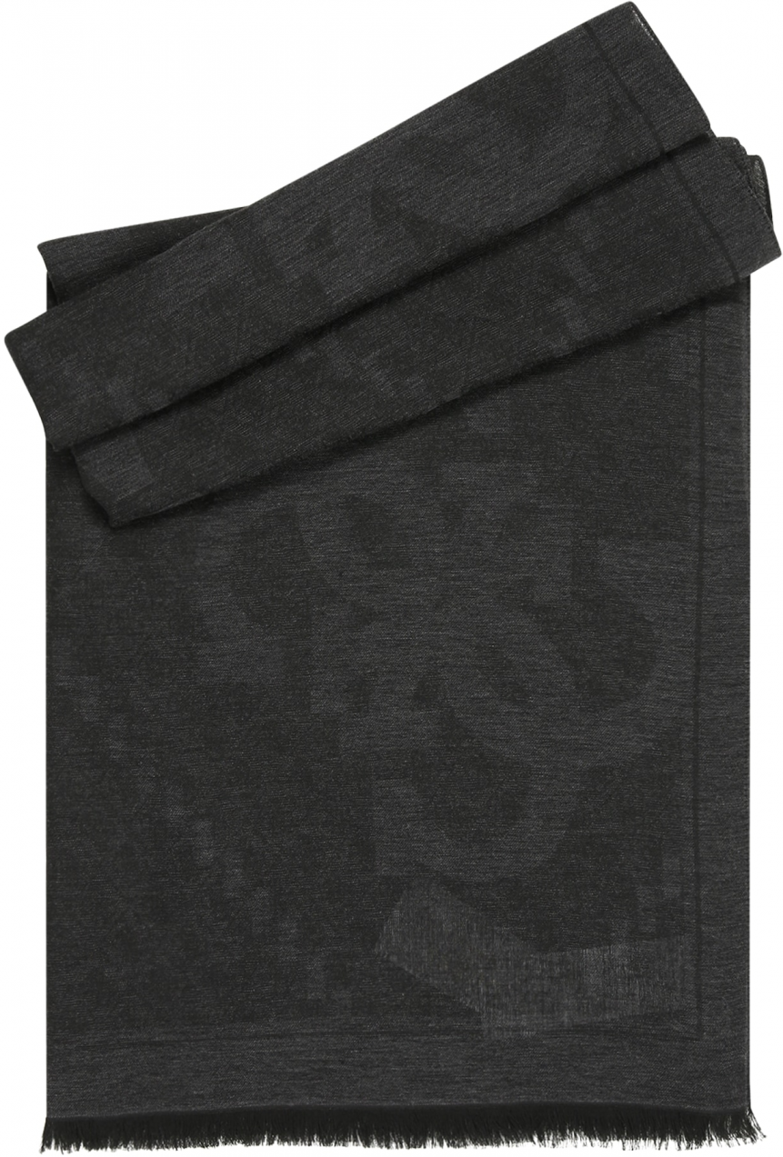 GUESS Šál 'SCARF JACQUARD 80X180'  grafitová / čierna