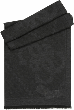 GUESS Šál 'SCARF JACQUARD 80X180'  grafitová / čierna