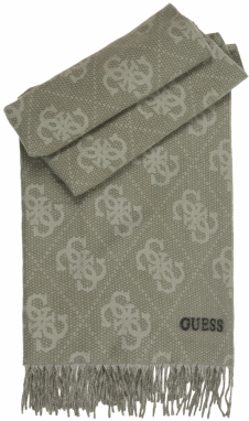 GUESS Šál 'BOSTON JACQUARD 70X180'  kaki / pastelovo zelená / čierna