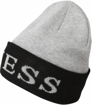 GUESS Čiapky 'LOGO BEANIE'  sivá / čierna